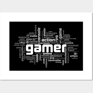 Gamer Theme White Version Posters and Art